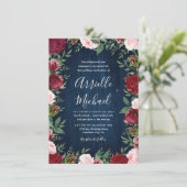 Marsala Floral Winter Rustic Wedding Invitations (Debout devant)
