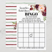 Marsala Flowers Bridal Bingo Weddenschap (Voorkant / Achterkant)