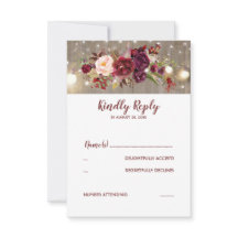 Marsala Flowers Mariage rustique RSVP