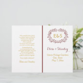 Marsala foliage met lijst bruiloft (Staand voorkant)