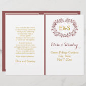 Marsala foliage met lijst bruiloft (Voorkant / Achterkant)