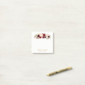 Marsala Gold Elegant Floral Mariage Post-it Notes (Sur un bureau)