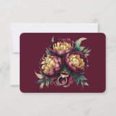 Marsala Gold Peony Enregistrer les cartes de dates (Dos)