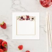 Marsala Gouden Vierkante Bloem Monogram Trouw Serv Servet (Insitu)