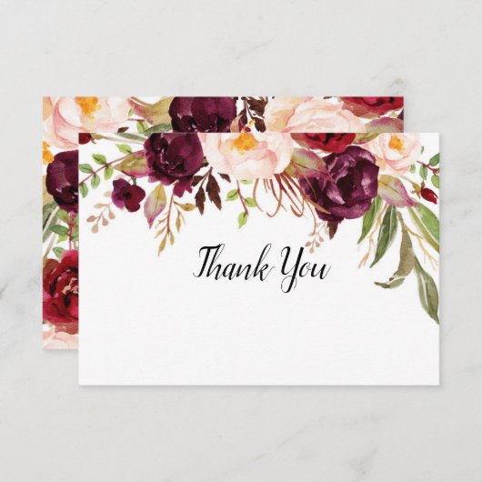 Marsala Hartelijk dank Bedankkaart (Voorkant / Achterkant)