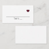 Marsala Heart Wedding Plaatskaarten Plaatskaartje (Voorkant / Achterkant)