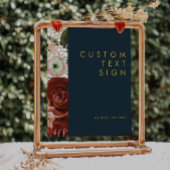 Marsala Herfst Bloem | Navy Kaarten & Geschenken A Poster