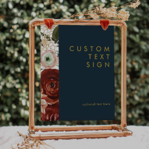 Marsala Herfst Bloem   Navy Kaarten & Geschenken A Poster