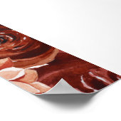 Marsala Herfst Bloem | Witte Kaarten & Geschenken  Poster (Hoek)