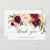 Marsala Mariage Floral Merci 2-Côté3 (Devant / Derrière)