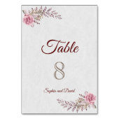 Marsala Maroon Bloemenschildering Watervlek TAFELN Kaart (Achterkant)