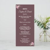 Marsala Maroon Boho Floral Mariage Menu (Debout devant)