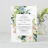 Marsala Navy Blush Faire-part de mariage (Debout devant)