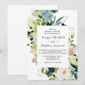 Marsala Navy Blush Faire-part de mariage (Devant / Derrière)