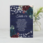 Marsala & Navy Fleurs Bois Siège Cartes Cartes (Debout devant)