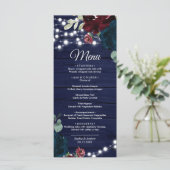 Marsala & Navy Fleurs Mariage de bois Menu (Debout devant)