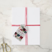 Marsala & Navy Floral gepersonaliseerd dank u Cadeaulabel (Met Touw)