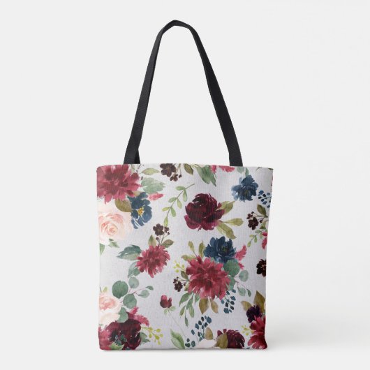 Marsala & Navy Floral Moeder van de bruid Gift Draagtas (Achterkant)