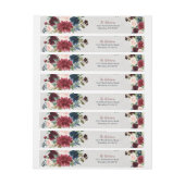 Marsala & Navy Floral Shabby Chic Personalized Adreslabel Wikkel (Vel)