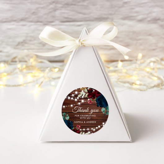 Marsala & Navy rustieke bruiloft Cercle Sticker