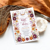 Marsala Oranje Herfst Floral Crest Vrijgezellenfee Kaart