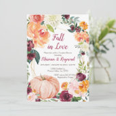 Marsala Oranje pompoen Herfst in Love Couples Show Kaart (Staand voorkant)
