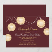 Marsala Party Lantern Rehearsal Dinner Invitation Kaart (Voorkant / Achterkant)