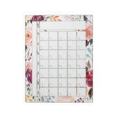 Marsala Peach Floral Monthly Planner Agenda Notitieblok (Gedraaid)