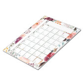 Marsala Peach Floral Monthly Planner Agenda Notitieblok (Schuin)