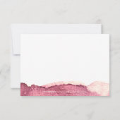 Marsala peint rose moderne mariage simple RSVP (Dos)