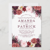 Marsala Peony Boho Invitations de la partie d'enga (Devant)