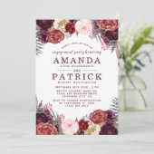 Marsala Peony Boho Invitations de la partie d'enga (Debout devant)