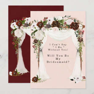 Marsala Pink Canopy zal mijn Bridesmaid zijn Kaart
