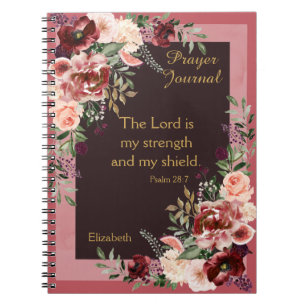 Marsala Pink Floral Specialized Prayer Journal Notitieboek