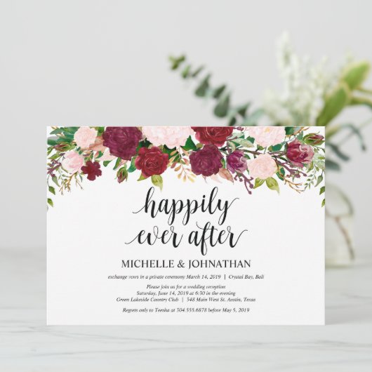 Marsala Pink floral Weddenschap Kaart (Staand voorkant)