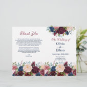 Marsala Pink Navy Blooming Flowers (Staand voorkant)