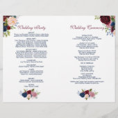 Marsala Pink Navy Blooming Flowers (Achterkant)