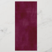 Marsala Pink Orange Botanical Garden Menu Mariage (Dos)