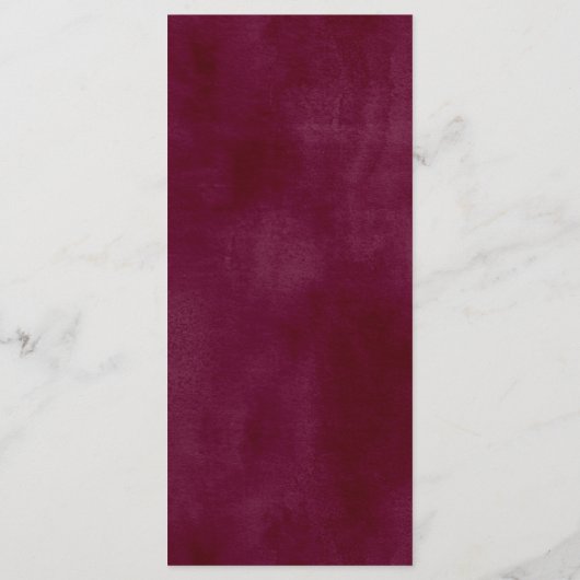 Marsala Pink Orange Botanical Garden Menu Mariage (Dos)