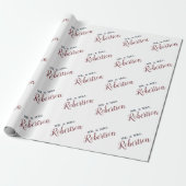 Marsala Red Script Mr & Mrs Wedding Personalized Cadeaupapier (Uitgerold)