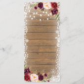 Marsala Romantic Rustic Winter Wedding Menu (Dos)