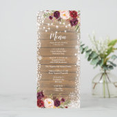 Marsala Romantic Rustic Winter Wedding Menu (Debout devant)