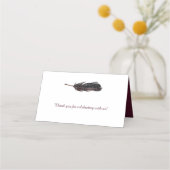 Marsala Rood Wit Rozen Boho veren Plaatskaarten (Achterkant)