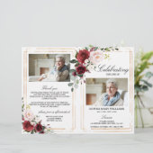 Marsala Roos Funeral Programme | Dienstenvolgorde (Staand voorkant)