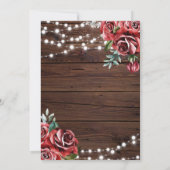 Marsala Rose rouge Faire-part de mariage en bois r (Dos)