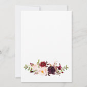 Marsala Rouge Automne Gold BridalDouche Invitation (Dos)