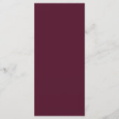 Marsala Rouge Blanc Roses Boho Feathes Menu (Dos)