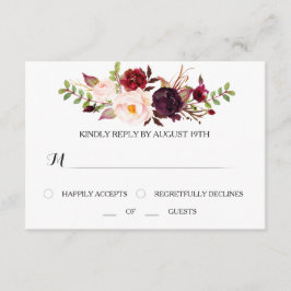 Marsala RSVP Wedding Card