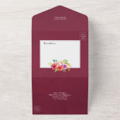 Marsala  Rustic Charm Garden Wedding All In One Uitnodiging (Buitenkant)