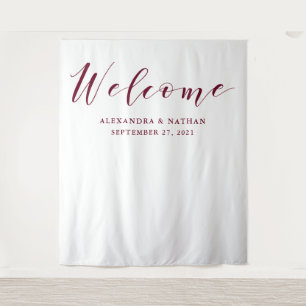 Marsala Script Trouw Achtergrond Fotohokje Prop Wandkleed